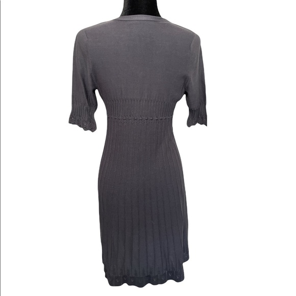Peruvian Connection Gray Knit Pima Cotton Dress Romantic classy Beautiful MP - Picture 9 of 16